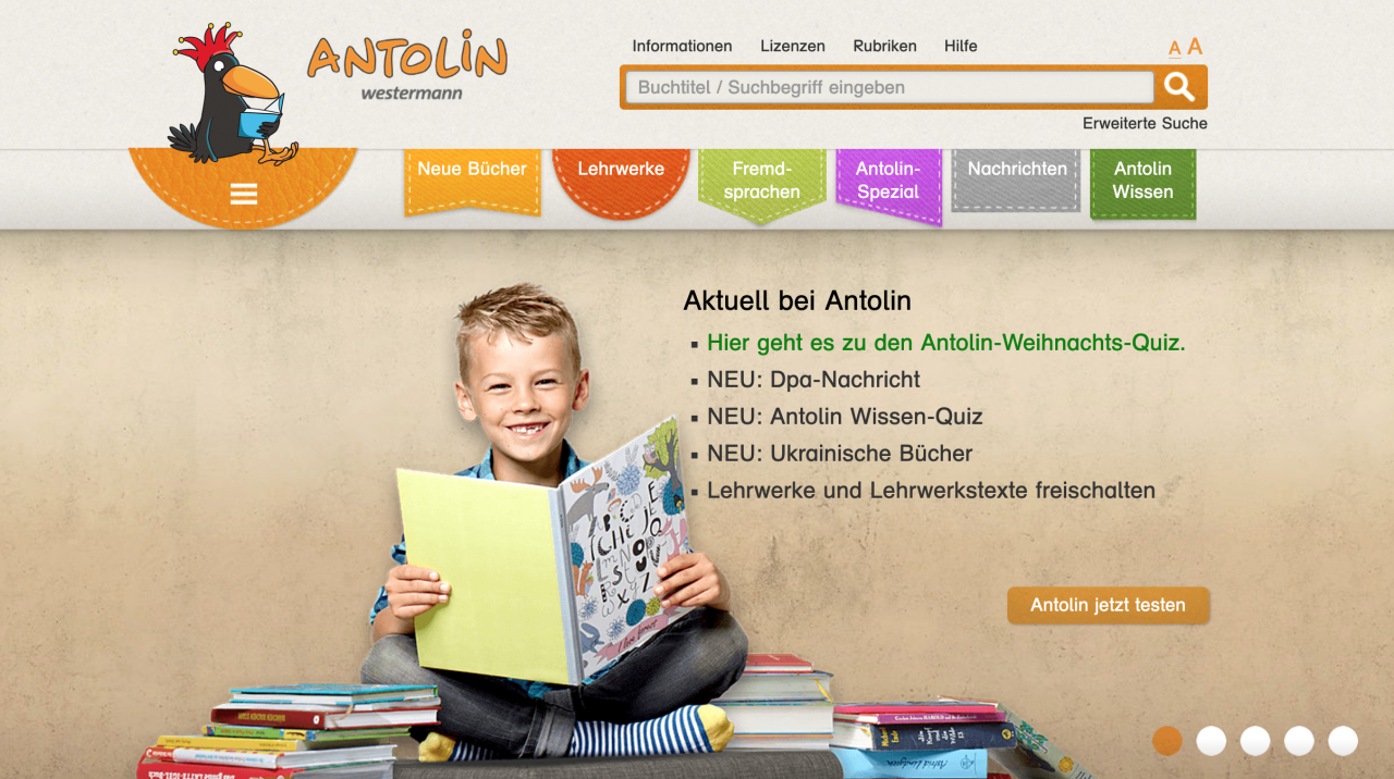 antolin lesen website